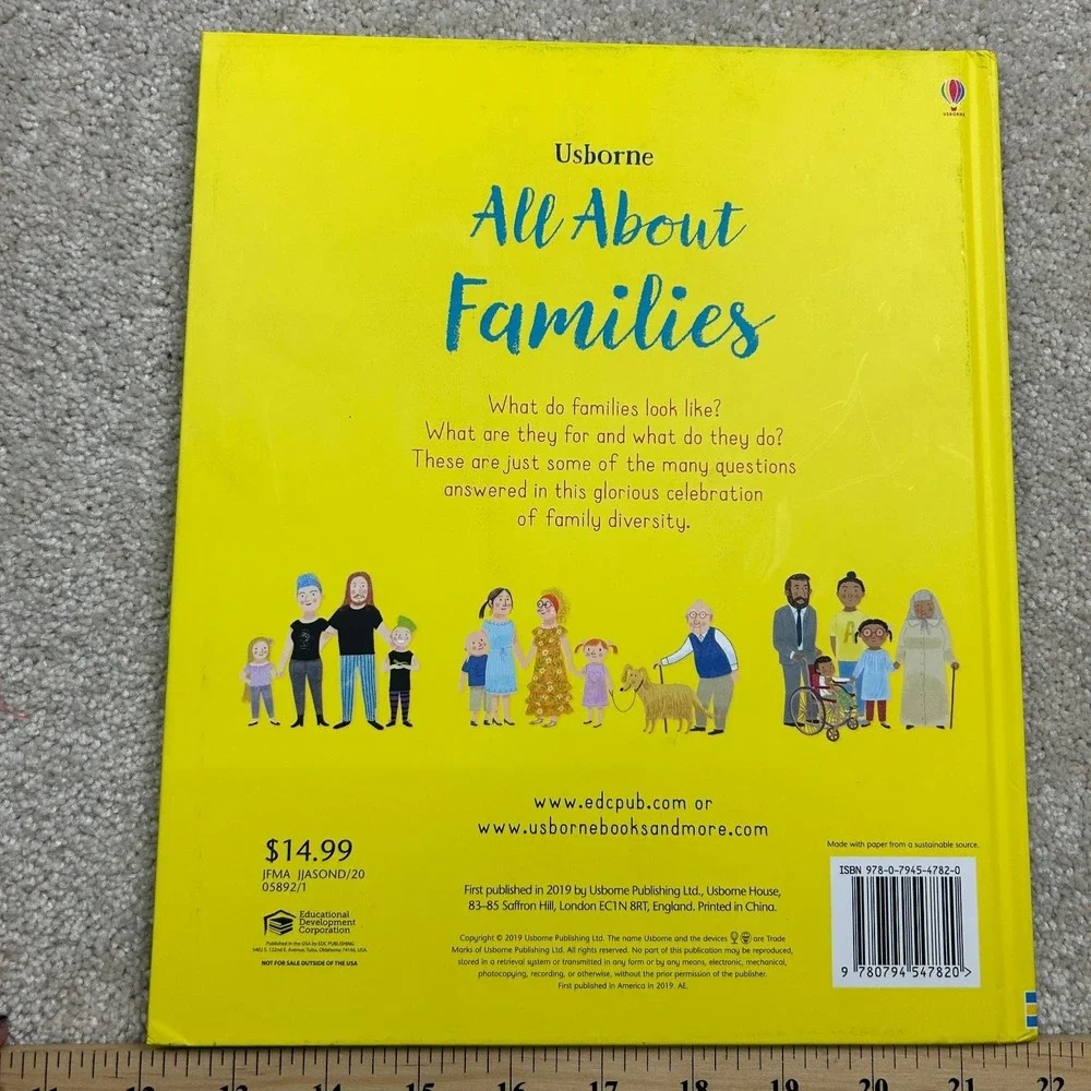 All About Families Felicity Brooks 2019 Illustrated‎ Children's Book Usborne